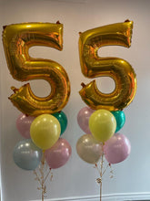 Load image into Gallery viewer, Double Bouquet: 34” Number with 6 Balloons