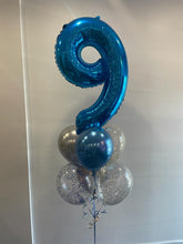 Load image into Gallery viewer, 34" Number with 6 Balloon Bouquet