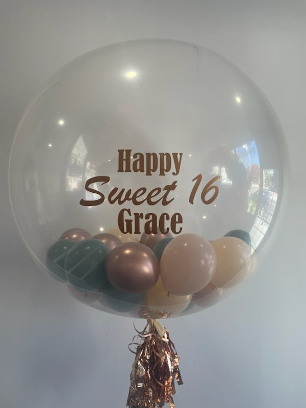 3ft Clear Personal Message Balloon with 5” Balloons inside