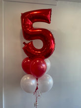 Load image into Gallery viewer, 34" Number with 6 Balloon Bouquet