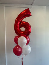 Load image into Gallery viewer, 34" Number with 6 Balloon Bouquet