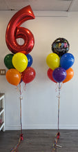 Load image into Gallery viewer, 34" Number with 6 Balloon Bouquet