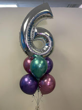 Load image into Gallery viewer, 34" Number with 6 Balloon Bouquet