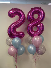 Load image into Gallery viewer, Double Bouquet: 34” Number with 6 Balloons