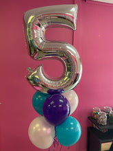 Load image into Gallery viewer, 34" Number with 6 Balloon Bouquet