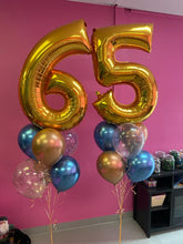Load image into Gallery viewer, Double Bouquet: 34” Number with 6 Balloons