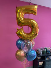 Load image into Gallery viewer, 34" Number with 6 Balloon Bouquet