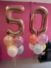 Load image into Gallery viewer, Double Bouquet: 34” Number with 6 Balloons
