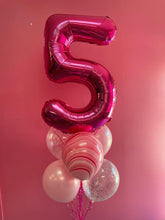 Load image into Gallery viewer, 34" Number with 6 Balloon Bouquet