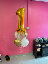 Load image into Gallery viewer, 34" Number with 6 Balloon Bouquet