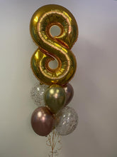Load image into Gallery viewer, 34" Number with 6 Balloon Bouquet