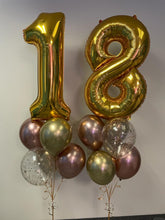 Load image into Gallery viewer, Double Bouquet: 34” Number with 6 Balloons