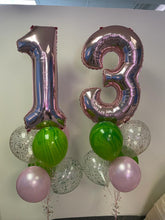 Load image into Gallery viewer, Double Bouquet: 34” Number with 6 Balloons