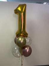 Load image into Gallery viewer, 34" Number with 6 Balloon Bouquet