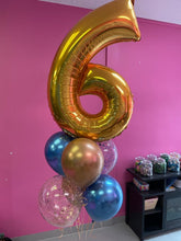 Load image into Gallery viewer, 34" Number with 6 Balloon Bouquet