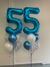 Load image into Gallery viewer, Double Bouquet: 34” Number with 6 Balloons