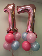 Load image into Gallery viewer, Double Bouquet: 34” Number with 6 Balloons