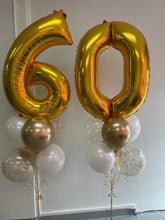 Load image into Gallery viewer, Double Bouquet: 34” Number with 6 Balloons