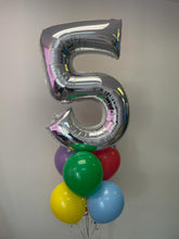 Load image into Gallery viewer, 34" Number with 6 Balloon Bouquet