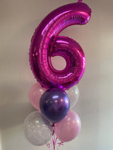 Load image into Gallery viewer, 34" Number with 6 Balloon Bouquet