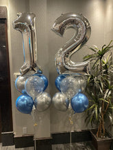 Load image into Gallery viewer, Double Bouquet: 34” Number with 6 Balloons