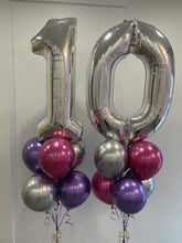 Load image into Gallery viewer, Double Bouquet: 34” Number with 6 Balloons