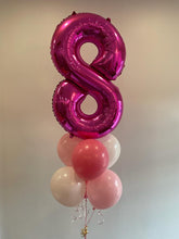 Load image into Gallery viewer, 34" Number with 6 Balloon Bouquet
