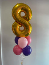 Load image into Gallery viewer, 34" Number with 6 Balloon Bouquet