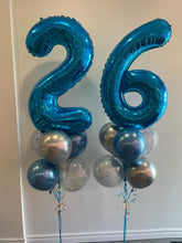 Load image into Gallery viewer, Double Bouquet: 34” Number with 6 Balloons