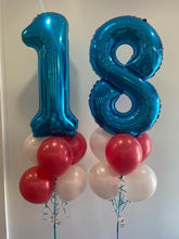 Load image into Gallery viewer, Double Bouquet: 34” Number with 6 Balloons