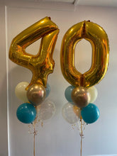 Load image into Gallery viewer, Double Bouquet: 34” Number with 6 Balloons