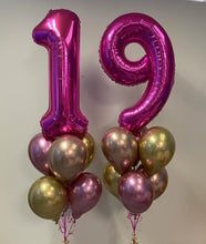 Load image into Gallery viewer, Double Bouquet: 34” Number with 6 Balloons