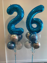 Load image into Gallery viewer, Double Bouquet: 34” Number with 6 Balloons
