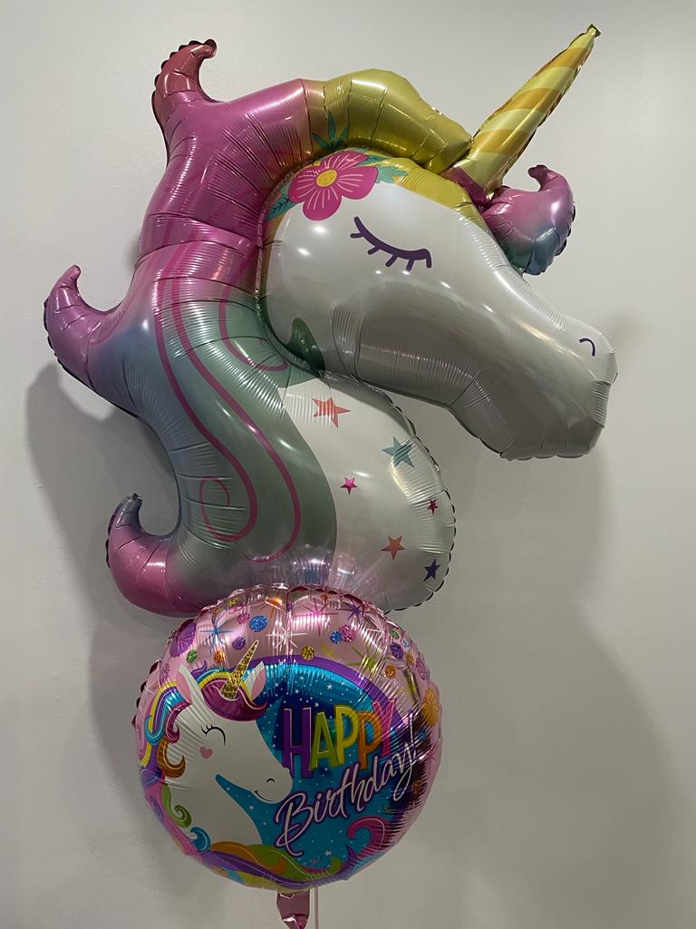 Happy Birthday Rainbow Unicorn Balloon Bouquet